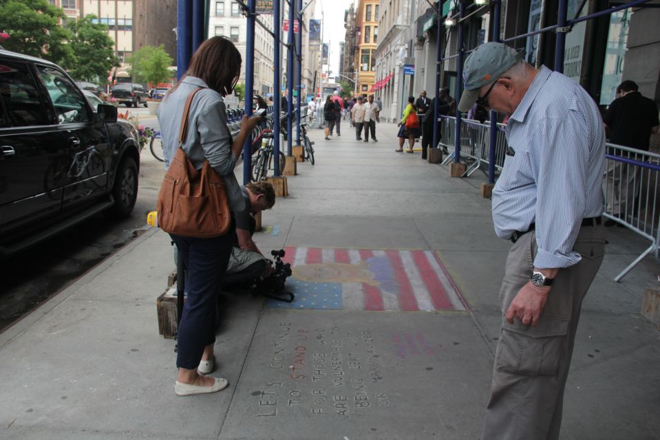 Stars and Stripes in chalk